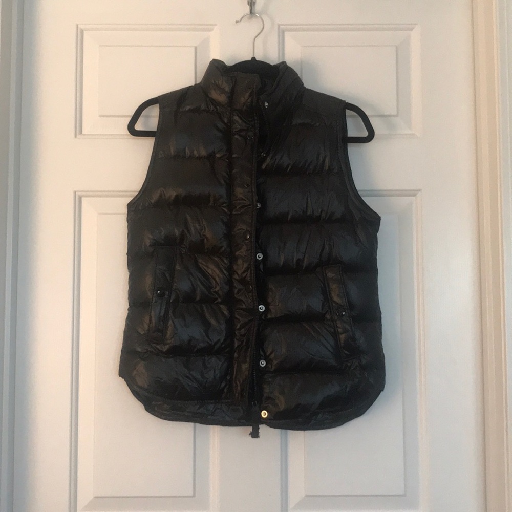 J.Crew Black Puffer Vest, Size XS